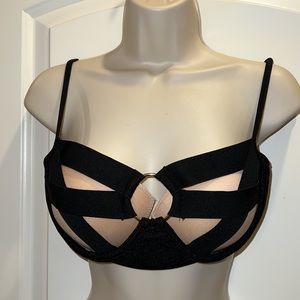 New, Black Strappy O-Ring Top